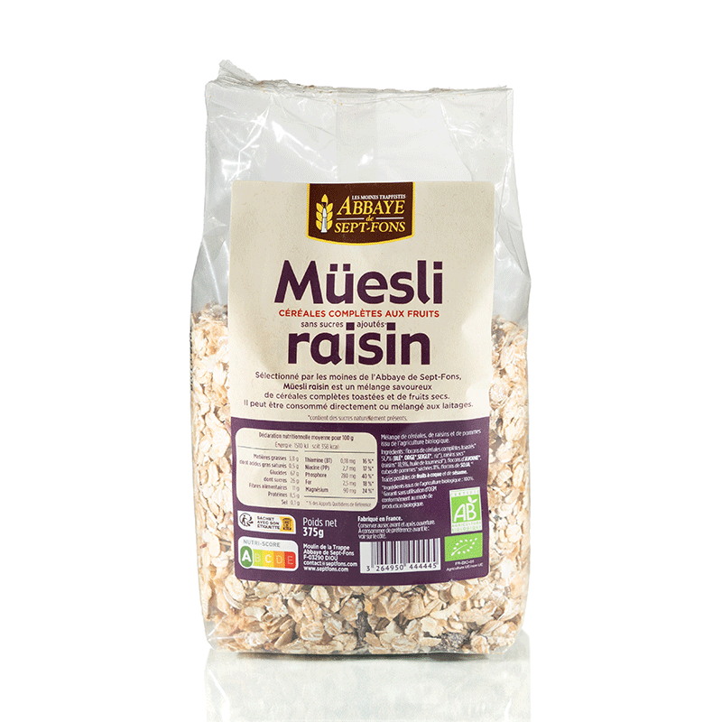 MUESLI-RAISINS BIO - 375g