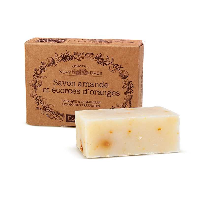 Savon surgras à l’amande douce & écorce d’orange – 100 % huiles et beurres végétaux, fabriqué à la main