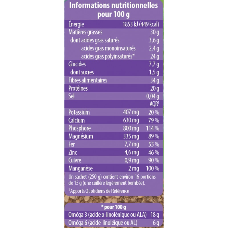 110 GRAINES Graines de chia bio 350g pas cher 